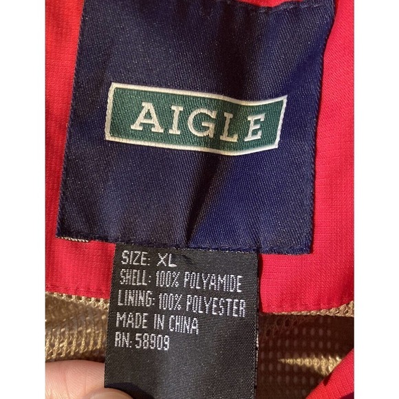 Aigle Hooded Jacket Size XL Women’s Red Full Zip - Picture 5 of 9